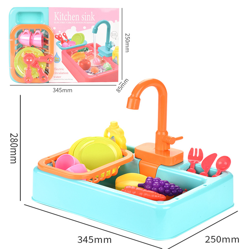 Electric dishwasher children's kitchen water spray dishwasher simulation cycle water play house toys