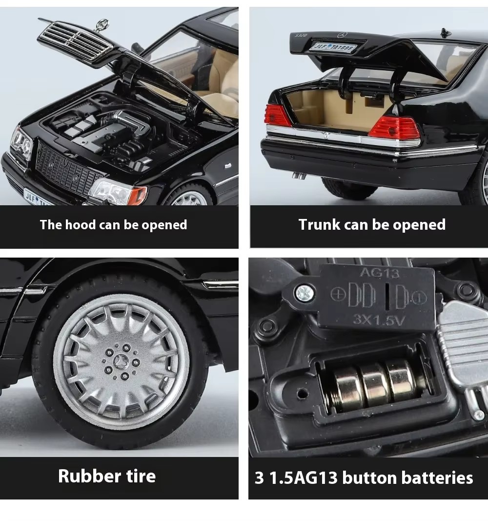 The 1:24 Mercedes-Benz W140 320SEL model is a premium model of a metal model