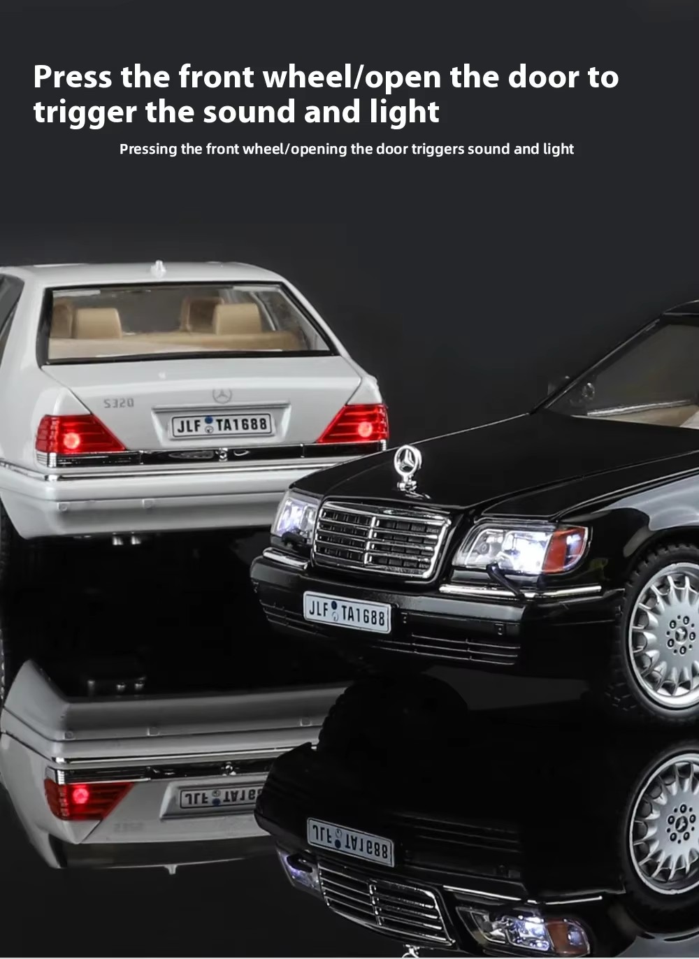 The 1:24 Mercedes-Benz W140 320SEL model is a premium model of a metal model