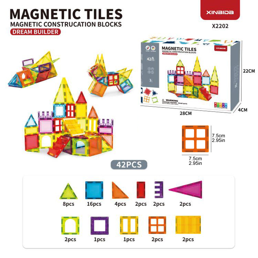 Color window magnetic piece building block set versatile three-dimensional magnetic brick assembly castle building blocks children's educational toys