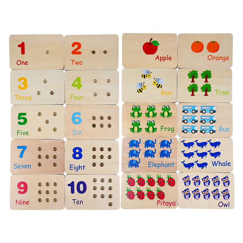 Children's Montessori sensory early education mathematics learning stick color recognition matching board wooden stick game educational toys