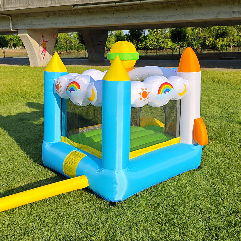 inflatable castle rocket planet jumping bed indoor small slide trampoline naughty castle