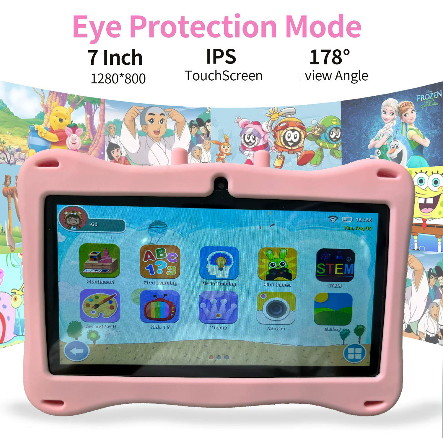 7-inch cartoon children's tablet IPS screen with IWAWA parental control fall protection handwriting smart