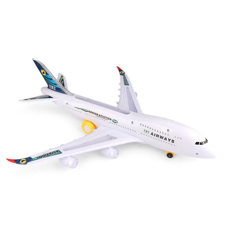 Electric universal aircraft Colorful lights and music children simulated passenger aircraft toy