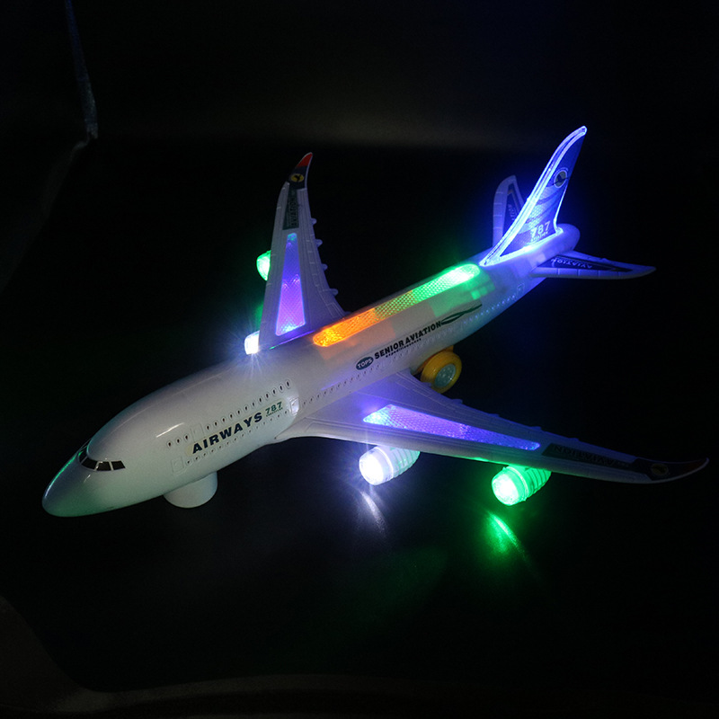 Electric universal aircraft Colorful lights and music children simulated passenger aircraft toy