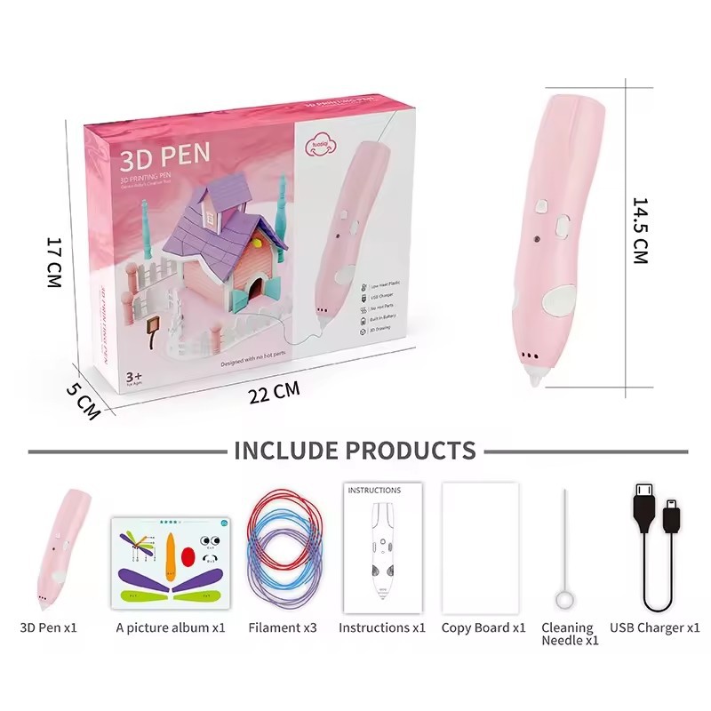 3D Printing Pen Set – Low-Temperature, Wireless, Creative Doodle Toy for Kids (DIY 3D Drawing Pen)