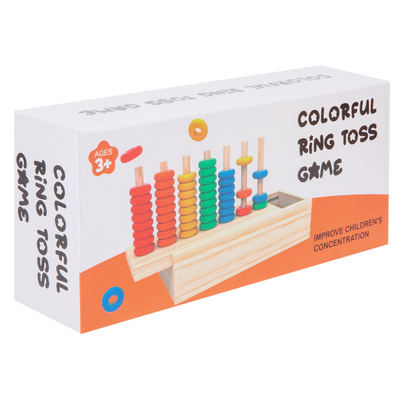 Colorful Wooden Bead and Ring Sorting & Matching Game – Early Educational Toy for Toddlers to Learn Colors