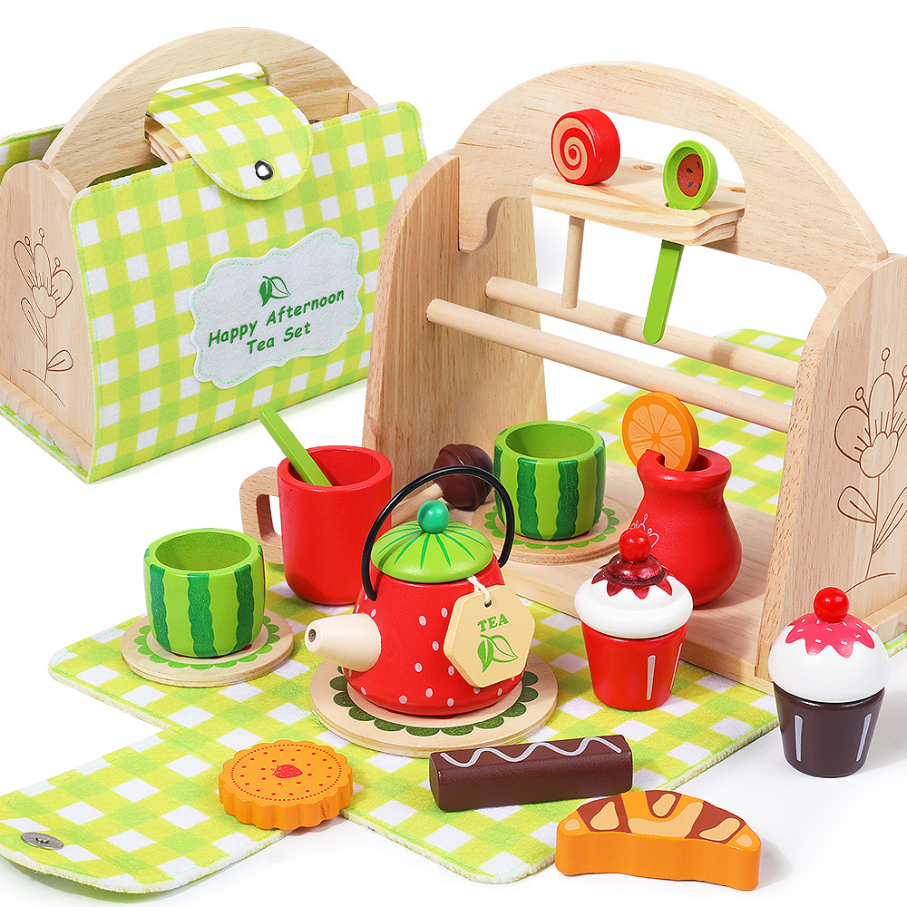 Children’s Wooden DIY Pet Carrier & Dessert-Themed Pretend Play Set – Creative, Educational, and Imaginative Role-Play Toy