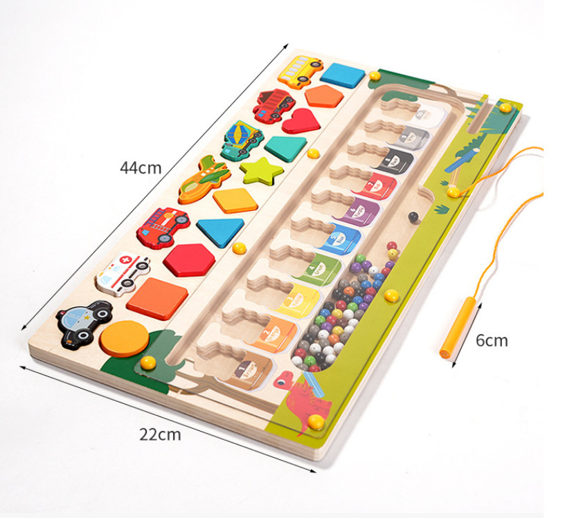 Magnetic maze ball rolling toy for toddlers aged 3 to 6, early education with color and number markings, and a rolling ball mechanism.
