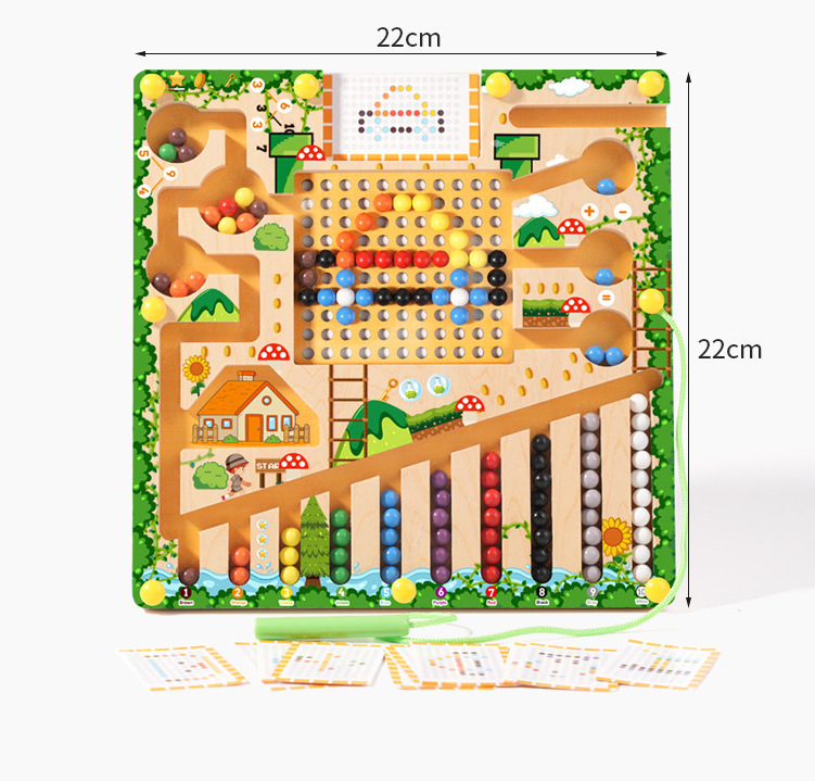 Magnetic maze ball rolling toy for toddlers aged 3 to 6, early education with color and number markings, and a rolling ball mechanism.