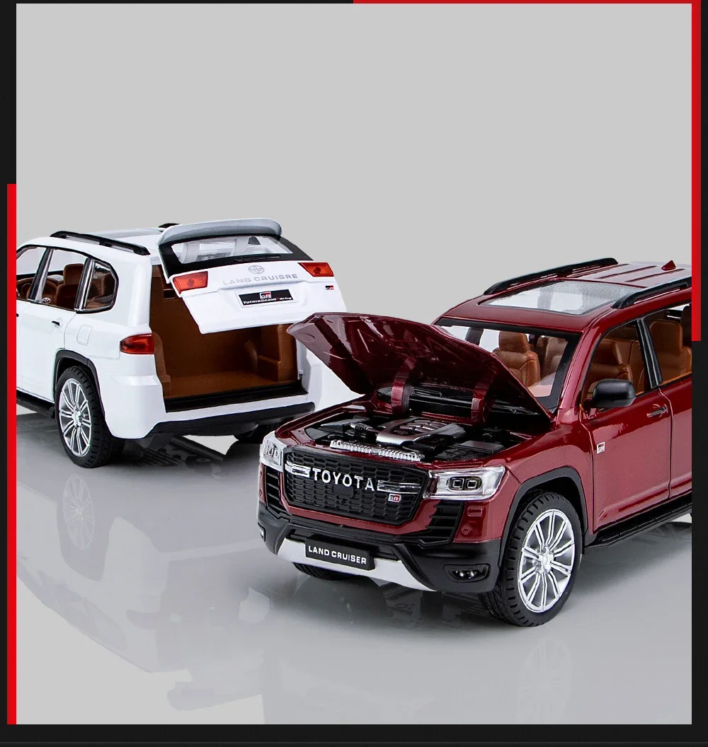 1:24 Toyota Land Cruiser LC300 GR -Alloy car model, high simulation vehicle, sound lights, pressure melting, car collection, children's toy