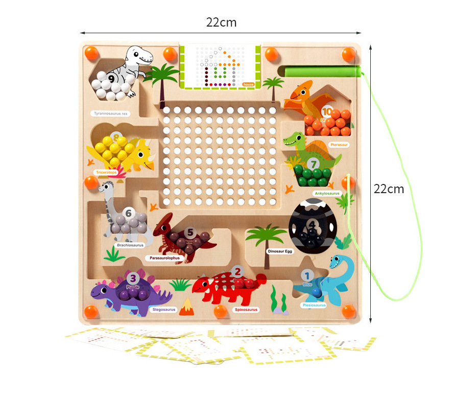 Magnetic maze ball rolling toy for toddlers aged 3 to 6, early education with color and number markings, and a rolling ball mechanism.