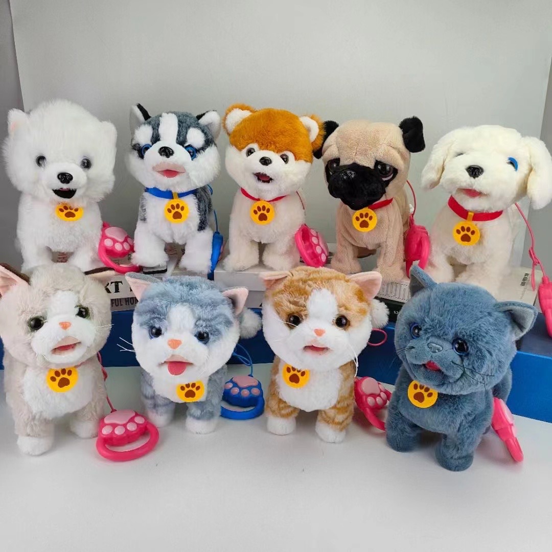 Electric plush toy cat can walk, sing, nod, touch and meow, simulate tongue sticking out kitten