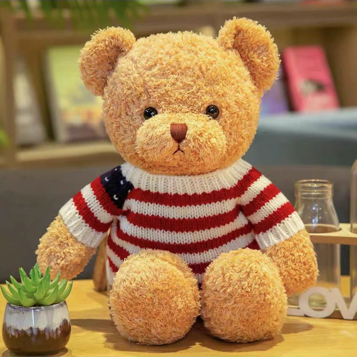 New style bear doll sweater bear plush toy clothing teddy bear rag doll doll hug bear