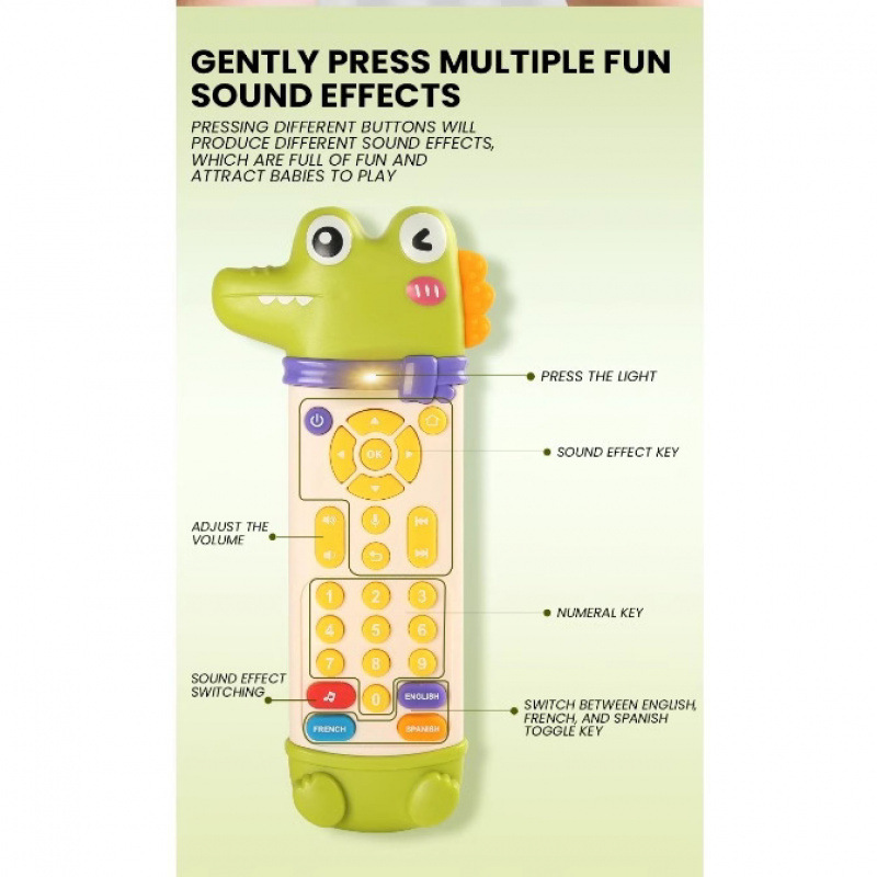 Children's educational and cute animal bear music English cognitive fun remote control toy