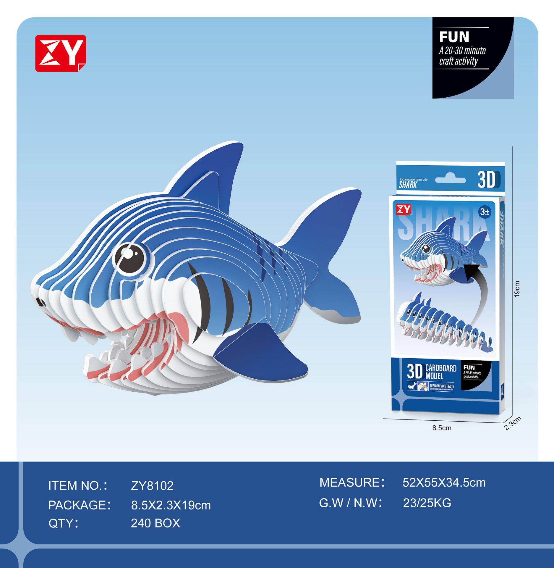 New children's three-dimensional puzzle kindergarten assembly intelligence early education toys dinosaur animal model paper 3-4-5-6 years old