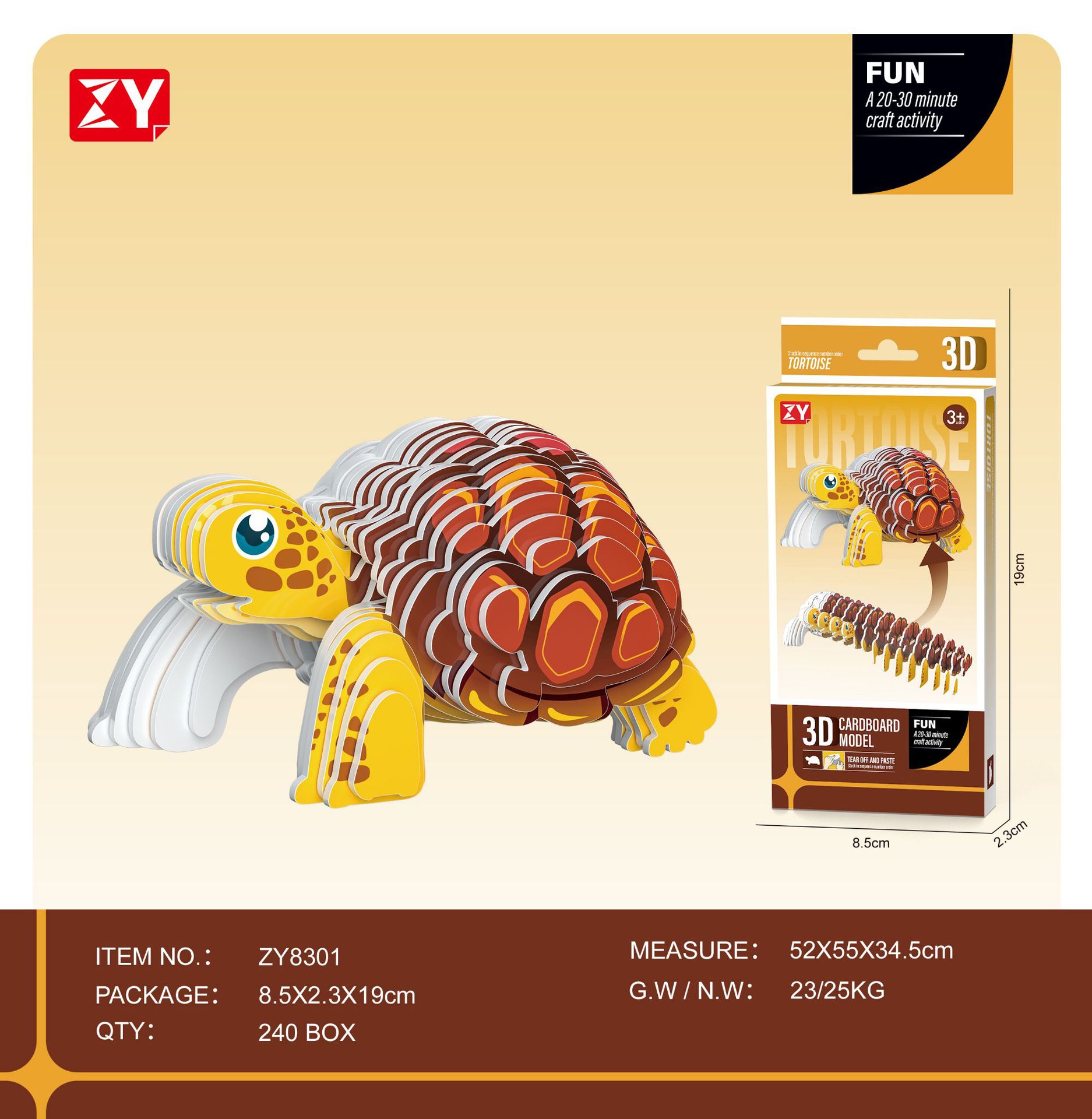 New children's three-dimensional puzzle kindergarten assembly intelligence early education toys dinosaur animal model paper 3-4-5-6 years old