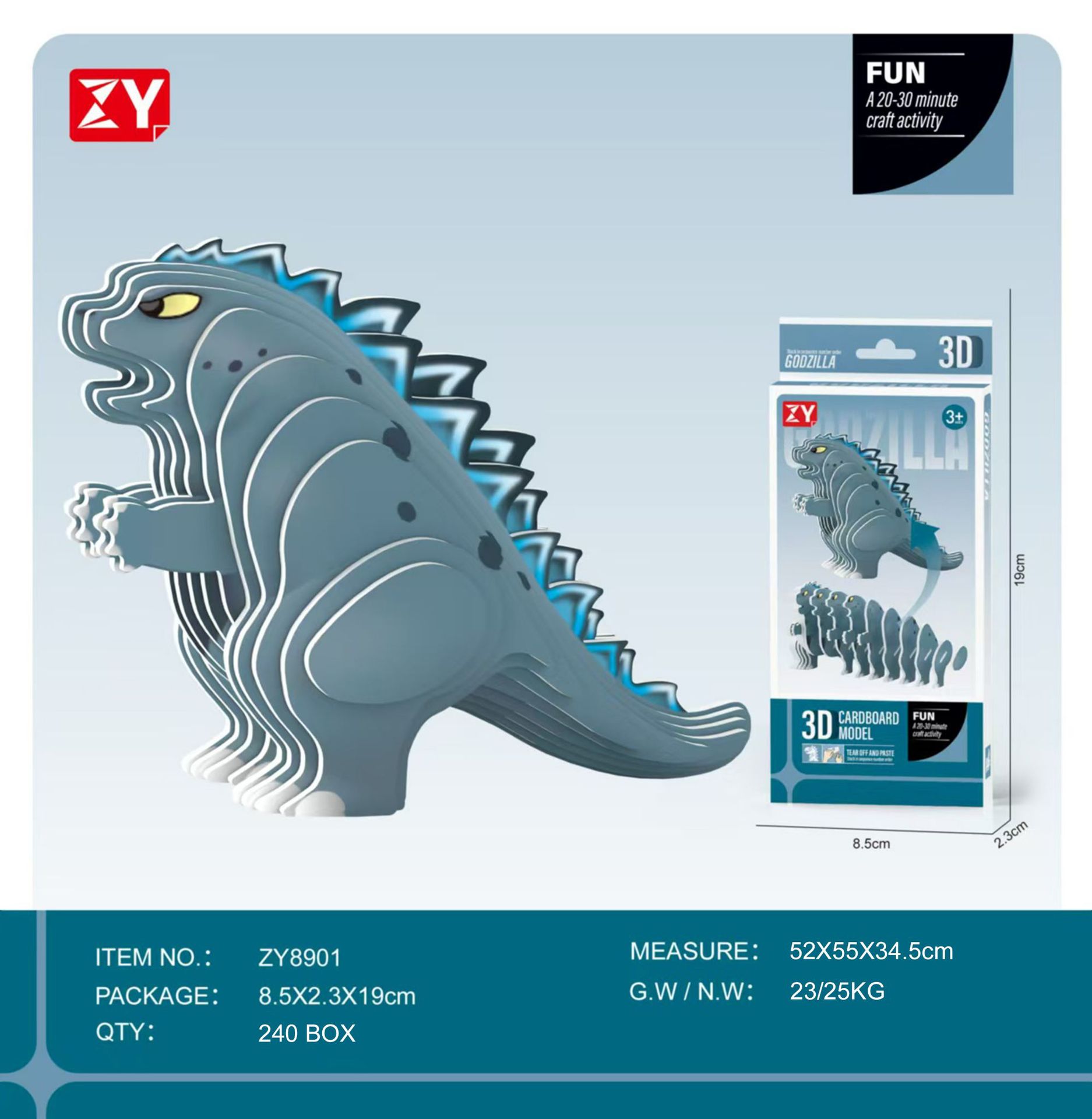 New children's three-dimensional puzzle kindergarten assembly intelligence early education toys dinosaur animal model paper 3-4-5-6 years old