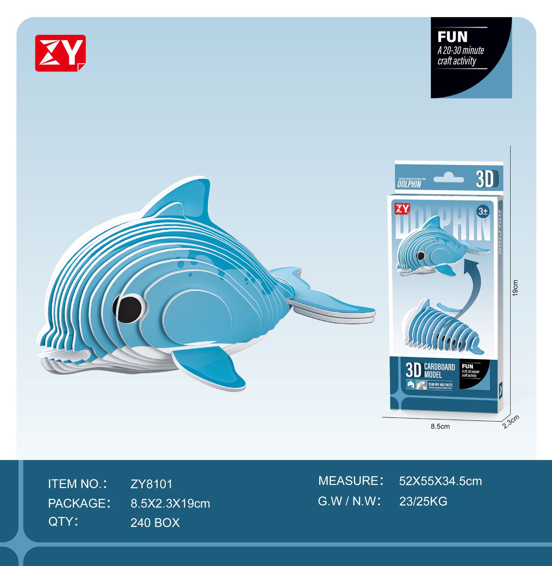 New children's three-dimensional puzzle kindergarten assembly intelligence early education toys dinosaur animal model paper 3-4-5-6 years old