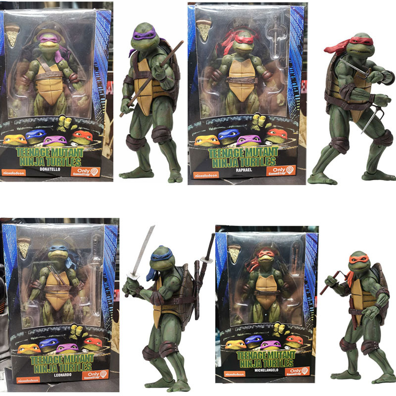 Teenage Mutant Ninja Turtles 1990 Movie TMNT Limited Edition 7-inch Articulated Figure Toys Doll Model ﻿