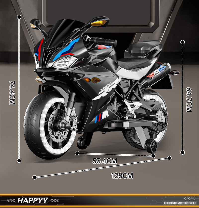 Two-wheeled motorcycle children electric bicycle boys and girls children sit charging remote control toy motorcycle