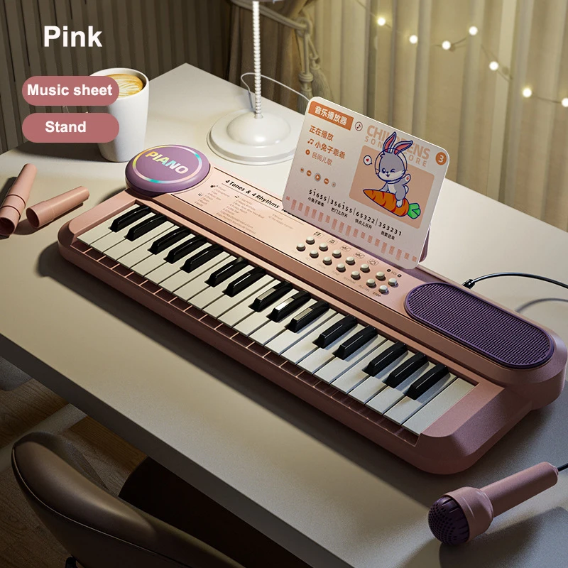 37-key Children's Piano Keyboard Electronic Piano with Microphone Children Education Educational Toys