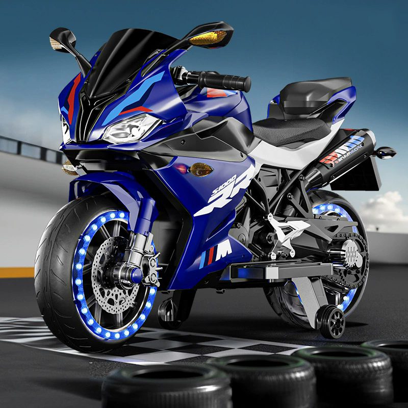 Two-wheeled motorcycle children electric bicycle boys and girls children sit charging remote control toy motorcycle