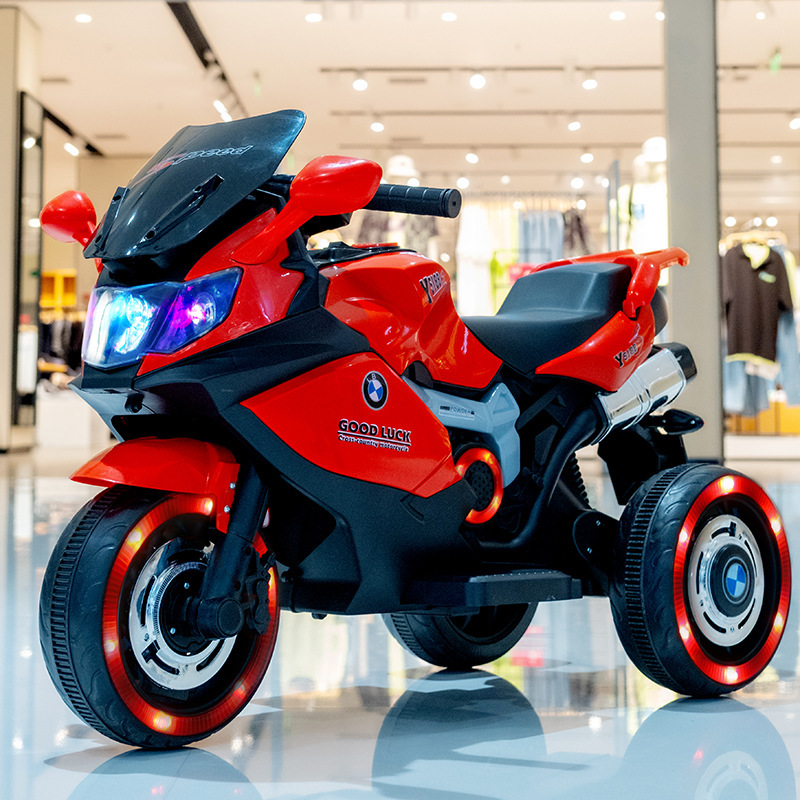 Children electric motorcycle tricycle boy and girl toy car with remote control baby large battery car can sit and charge