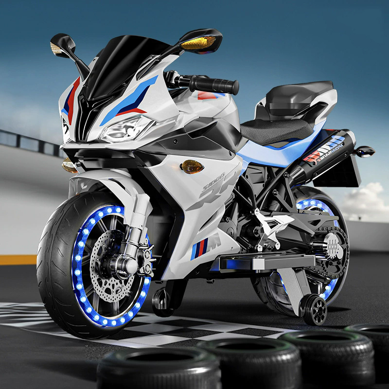 Two-wheeled motorcycle children electric bicycle boys and girls children sit charging remote control toy motorcycle