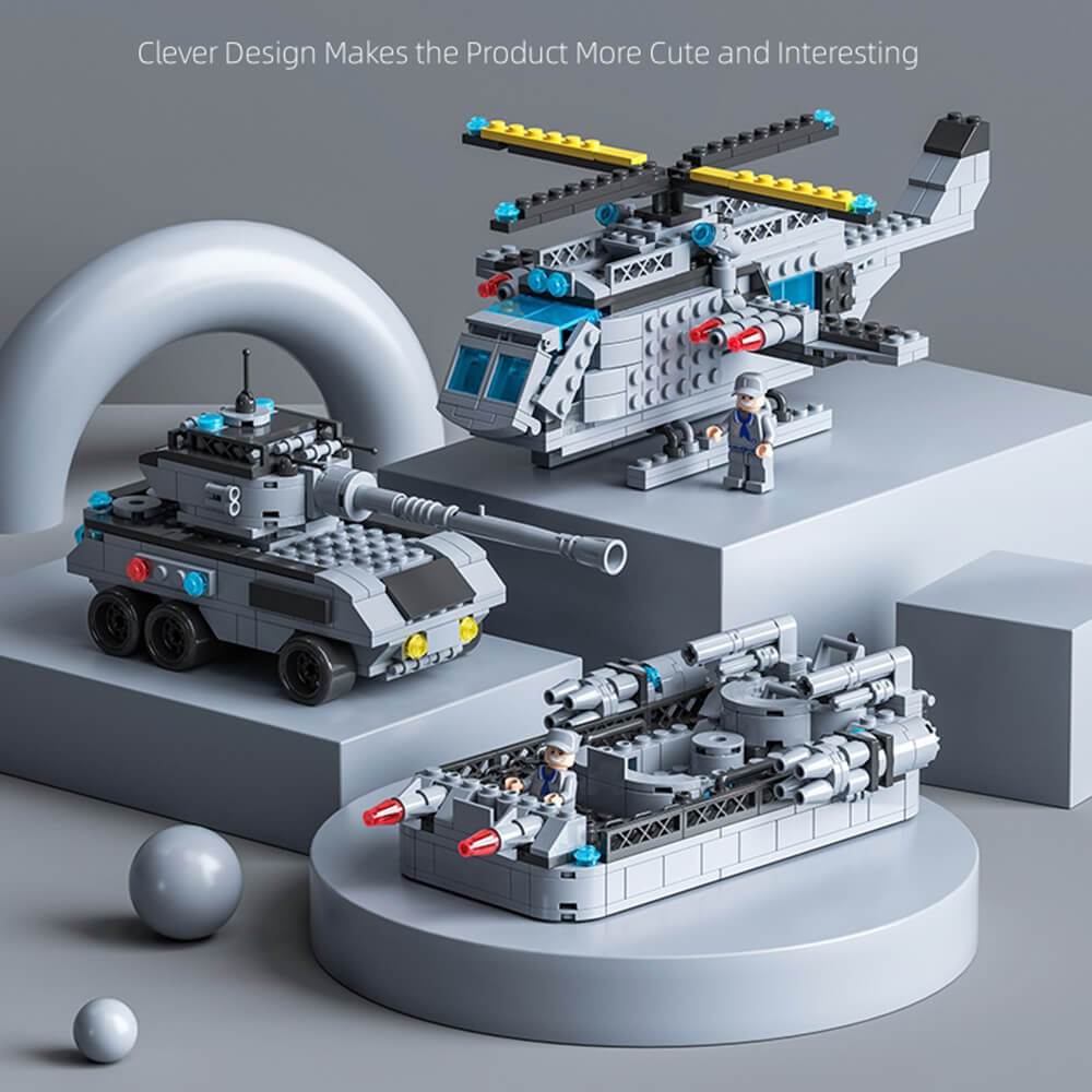 Military Battleship Building Blocks Toys