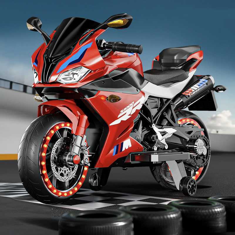 Two-wheeled motorcycle children electric bicycle boys and girls children sit charging remote control toy motorcycle