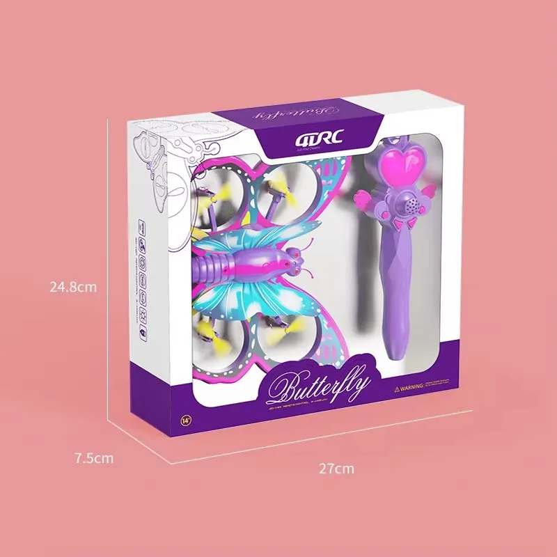 RC Quadcopter Glitter Butterfly Remote Control Drone Quadcopter Children Plane Toy Flight Model Airplane Toy Gift Kid Girl Adult