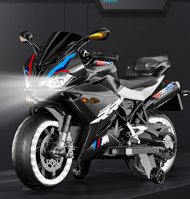 Two-wheeled motorcycle children electric bicycle boys and girls children sit charging remote control toy motorcycle