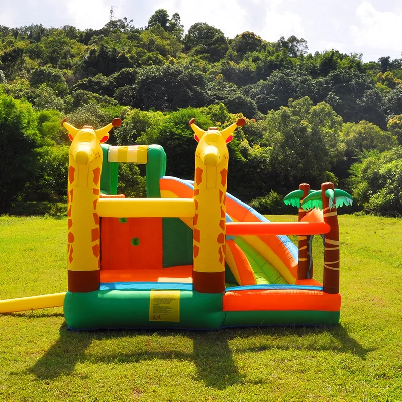 giraffe slide jumping bed slide with ball pit outdoor and indoor inflatable castles house climbing wall rebound castles