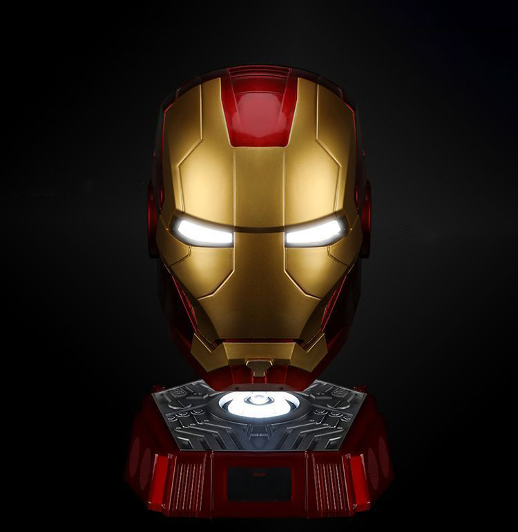 1:1 scale Iron Man helmet Voice-activated light-up transforming headgear wearable Halloween cosplay mask toy