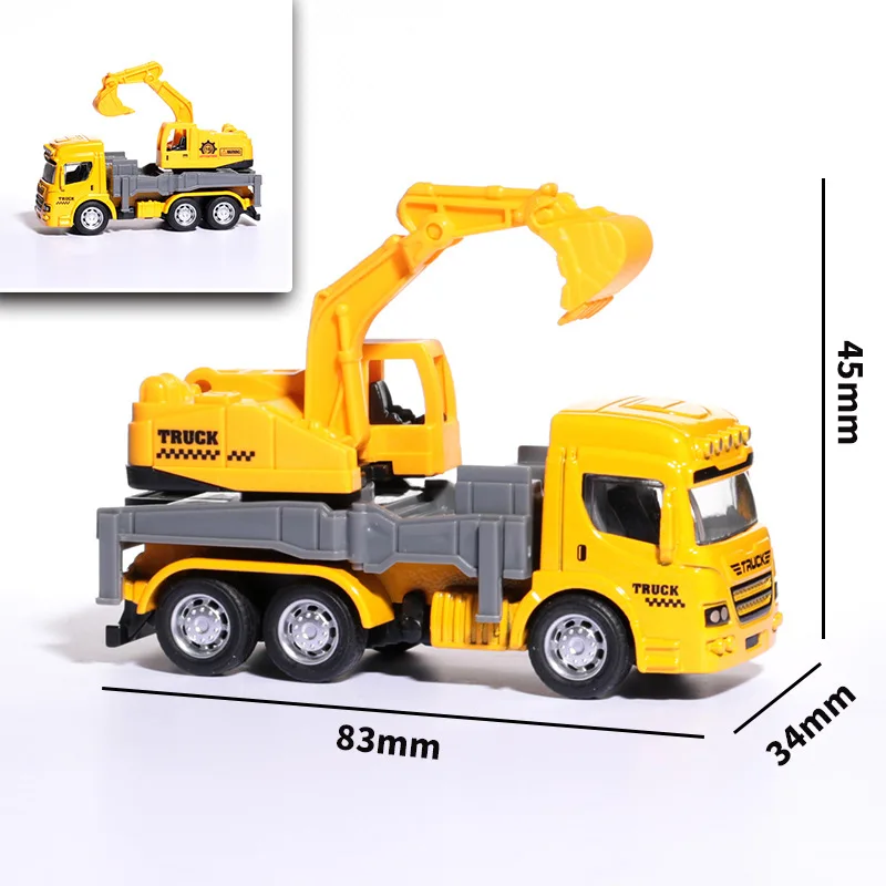 1:64 Alloy Engineering Car Model Skidding Toy Car Metal City Traffic Bus