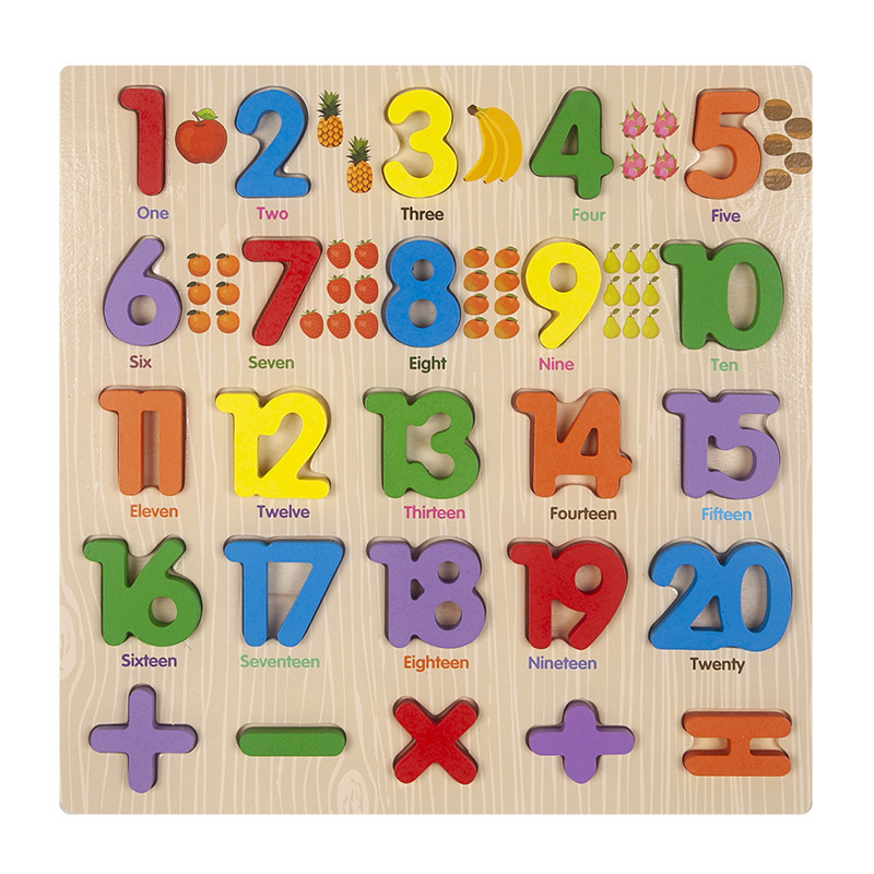 Large and small letter hand grab board puzzle infant children's intelligence early education cognitive baby wooden assembly inlay toy