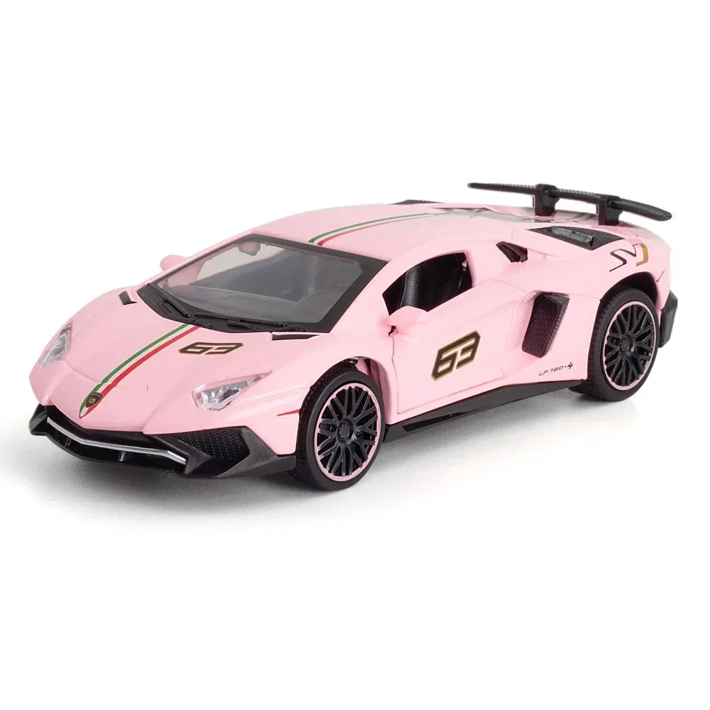 1:32 Lamborghinis LP780 Diecasts Toy Vehicles Car Model Alloy Boys Toy Car Simulation Sound Light Collectibles Kids Toy