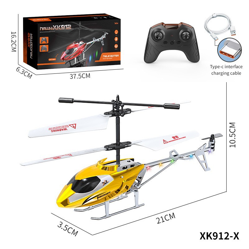2.5-channel 912-X helicopter, can fly left and right, up and down, with cool lights on the tail
