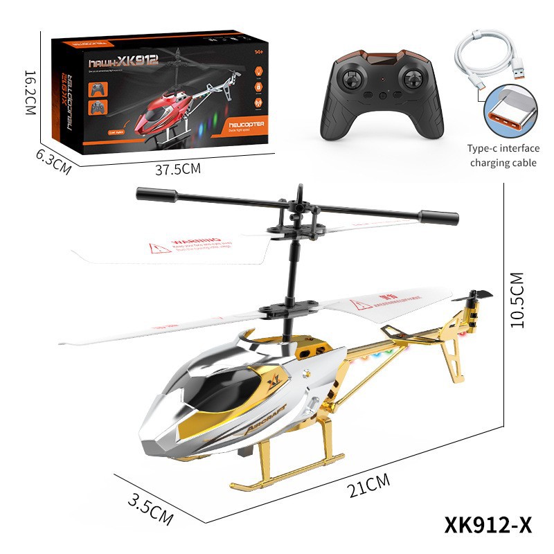 2.5-channel 912-X helicopter, can fly left and right, up and down, with cool lights on the tail