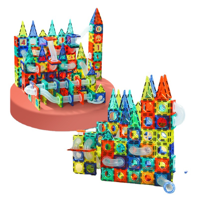 Hot selling DIY ball slide magnetic building block track puzzle splicing magnetic piece children's intelligence development
