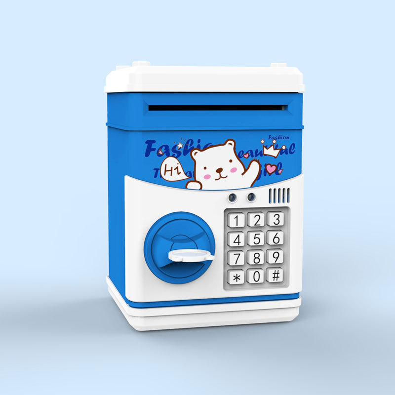 Children's cartoon piggy bank creative music story ATM battery mini key safe