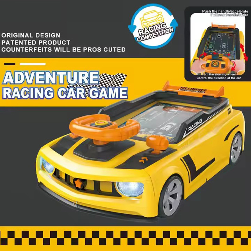 Racing game machine adventure, driving simulation, steering wheel control, children's educational toys