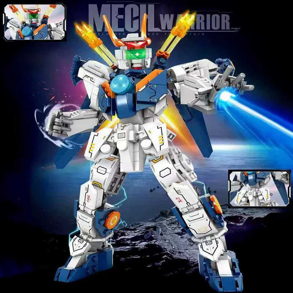 Mecha White Tiger Mech Transforming Robot Building Block Toy Mecha Warrior Building Blocks Toy
