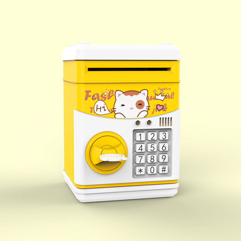 Children's cartoon piggy bank creative music story ATM battery mini key safe