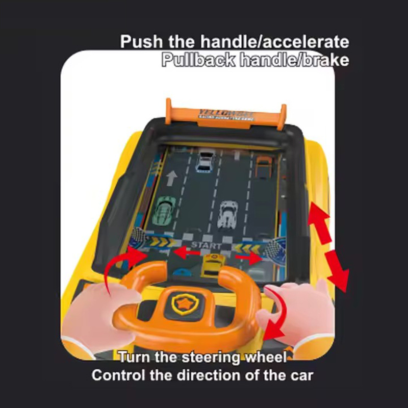 Racing game machine adventure, driving simulation, steering wheel control, children's educational toys