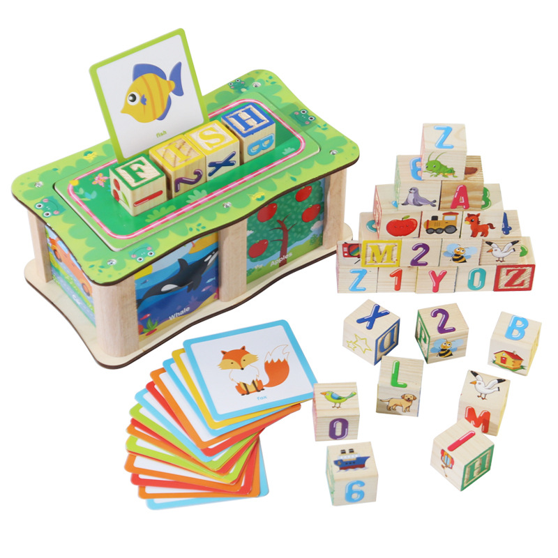 Montessori early childhood education children's educational puzzle assembly English enlightenment digital letter recognition spelling word toys