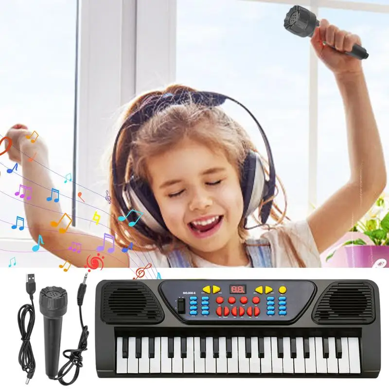 Piano Keyboard For Kids 37 Keys Digital Music Piano Keyboard With Microphone