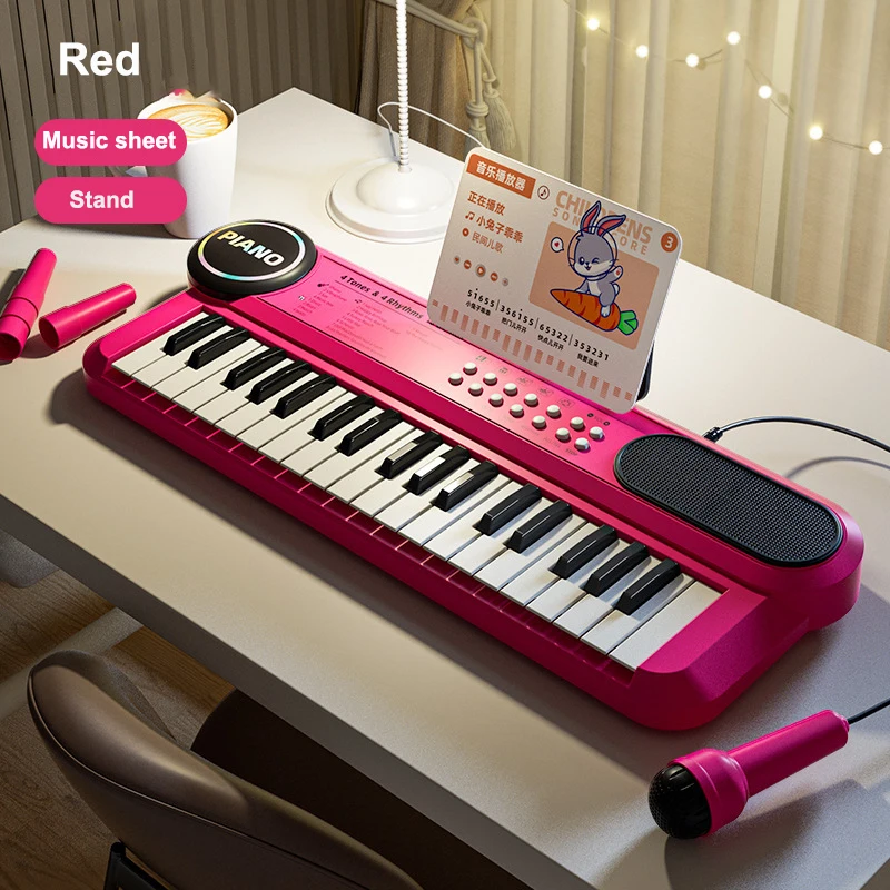 37-key Children's Piano Keyboard Electronic Piano with Microphone Children Education Educational Toys