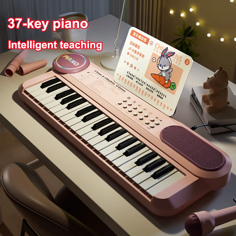 37-key Children's Piano Keyboard Electronic Piano with Microphone Children Education Educational Toys